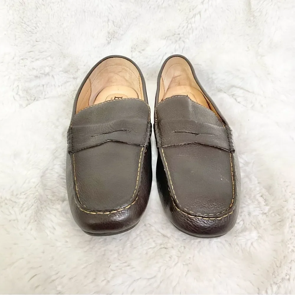 NEW BORN Brown Andes Leather Penny Driving Shoes Loafers Size 11